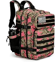 Vista 18 de Mochila táctica militar de 45 L para senderismo, hombres y mujeres, mochila militar Molle para camping, pesca, viajes, Negro -, Mochilas de mochila