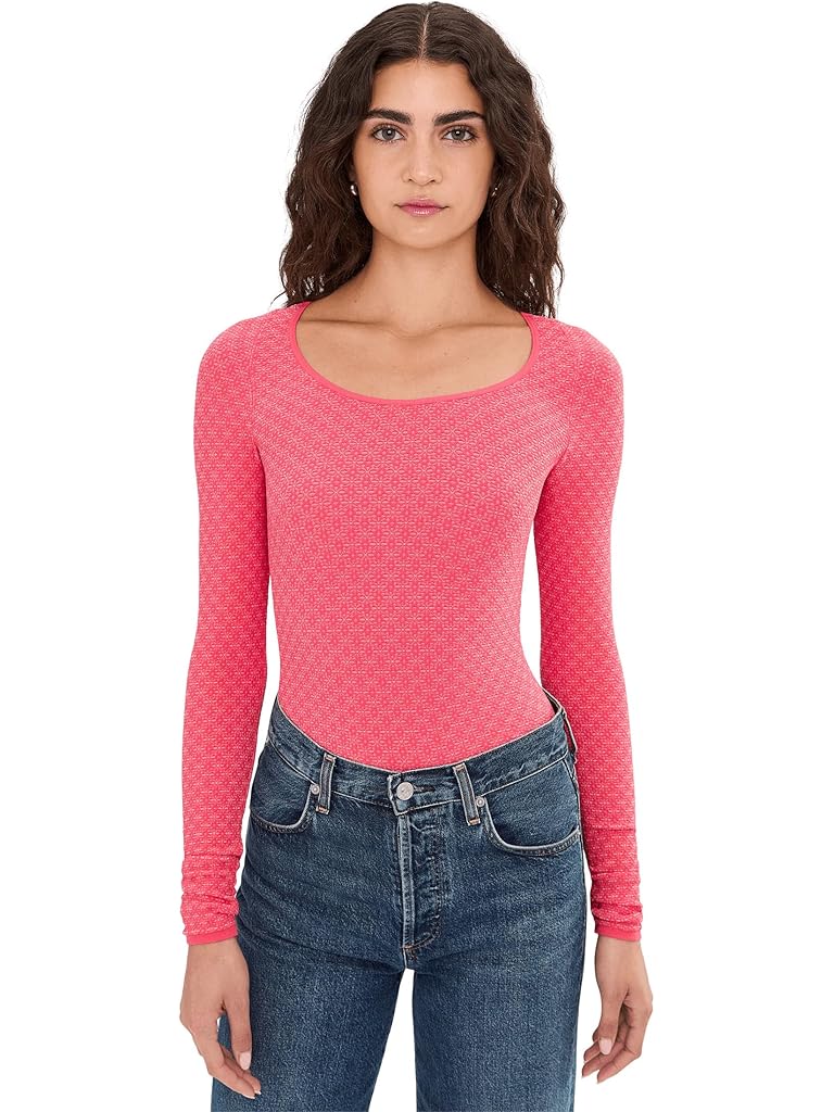 Orange Free People Love Letter Long Sleeve