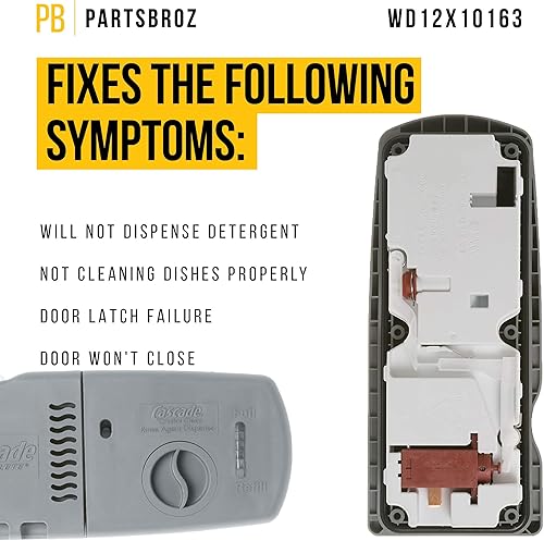 Miniatura 3 de WD12X10163 - Dispensador de tapa de enjuague de detergente compatible con lavavajillas Hotpoint GE. Reemplaza AP3767572 AH958966 EA958966 PS958966 -