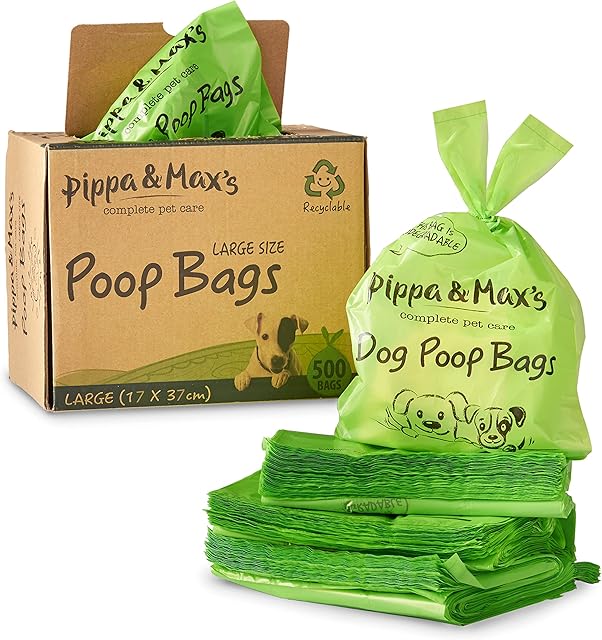 Dog Poo Bags Biodegradable by Pippa & Max (500) - Extra Strong Dog Walking Poop Bags