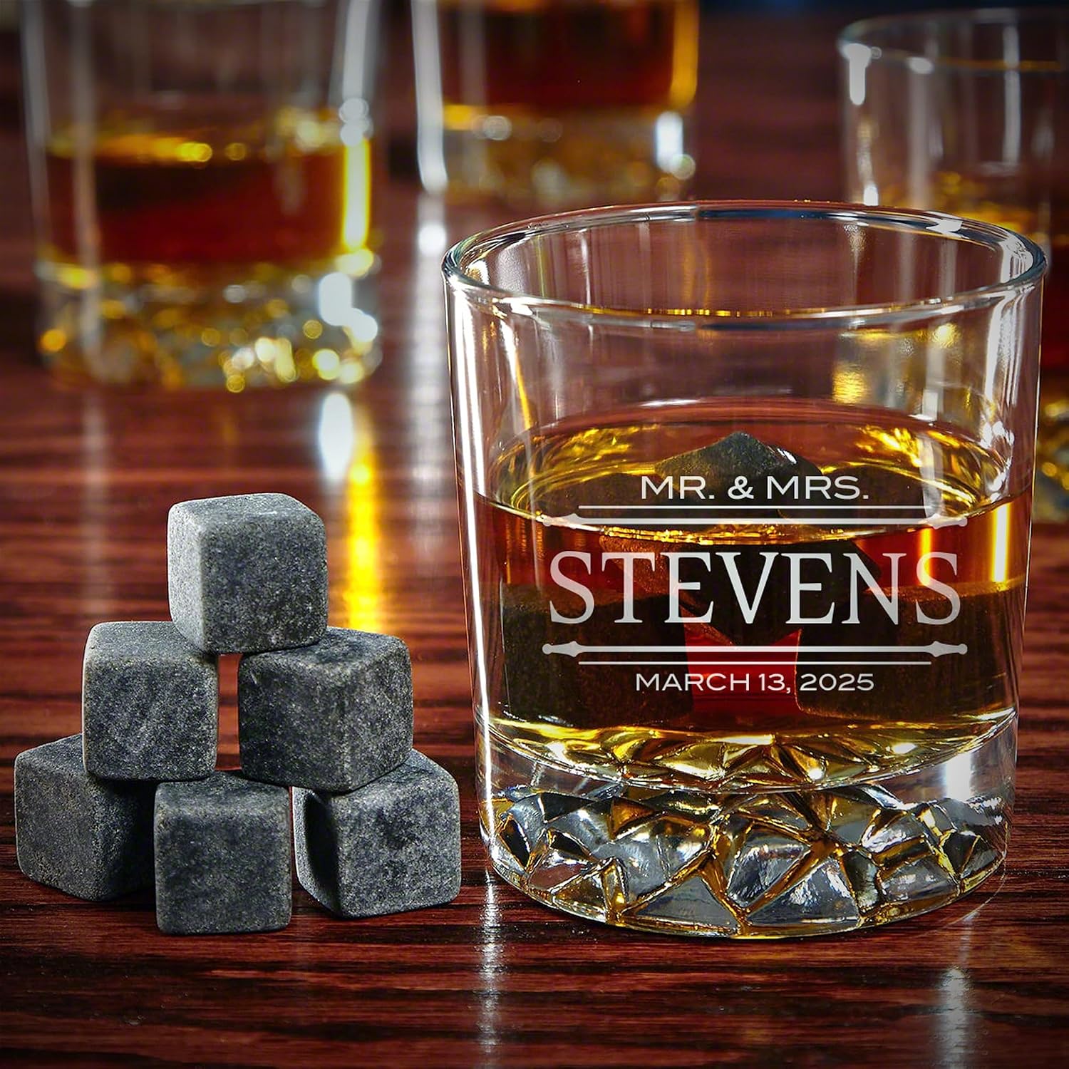 Black Diamond Personalized Whiskey Smoker Kit – 9pc Whiskey Set for Whiskey Lovers, Home Bar Accessories