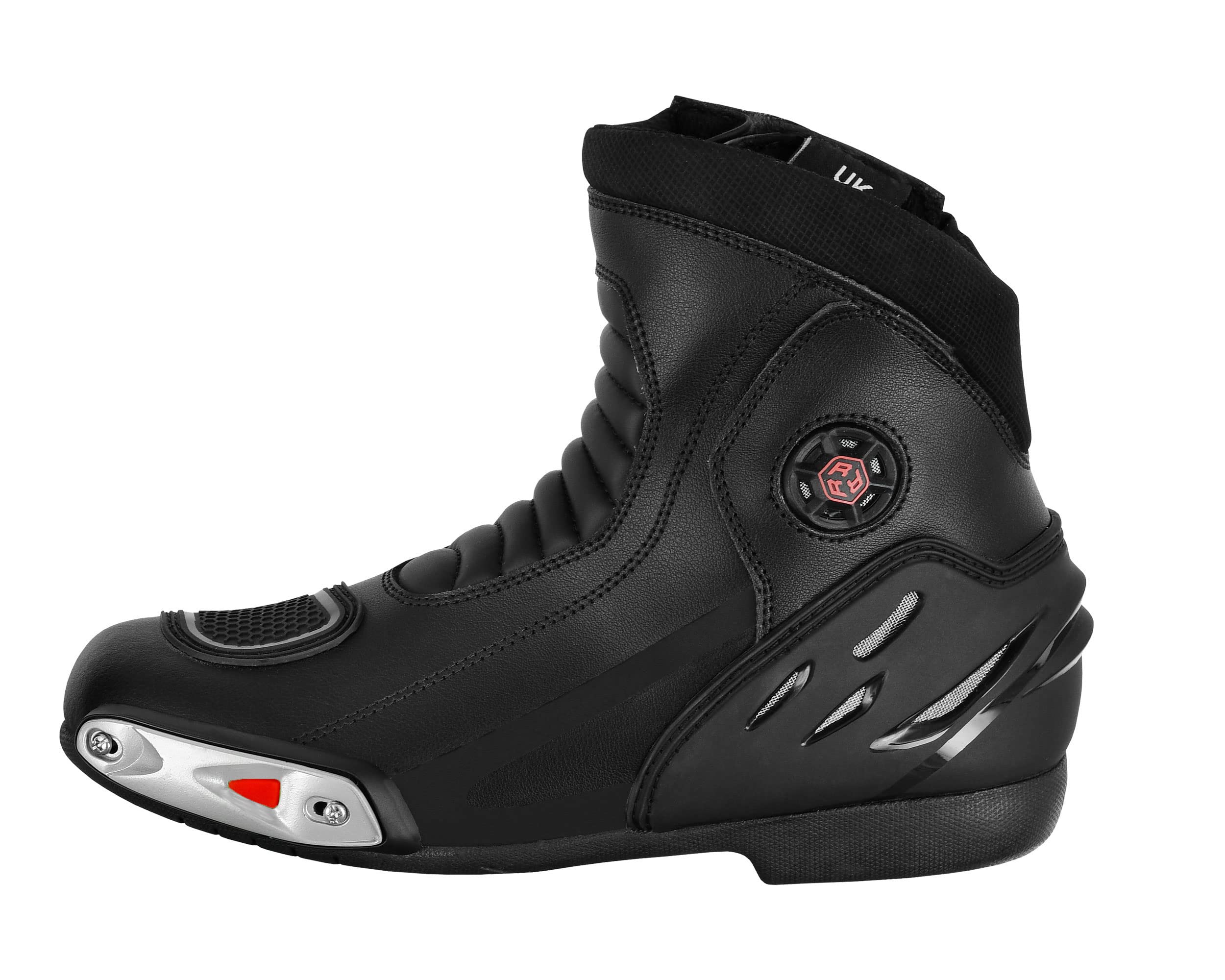 Herren-Motorradschuhe aus Leder rutschfeste Schutzstiefel mit Knöchelstütze wasserdichte Motorrad-Rennstiefel