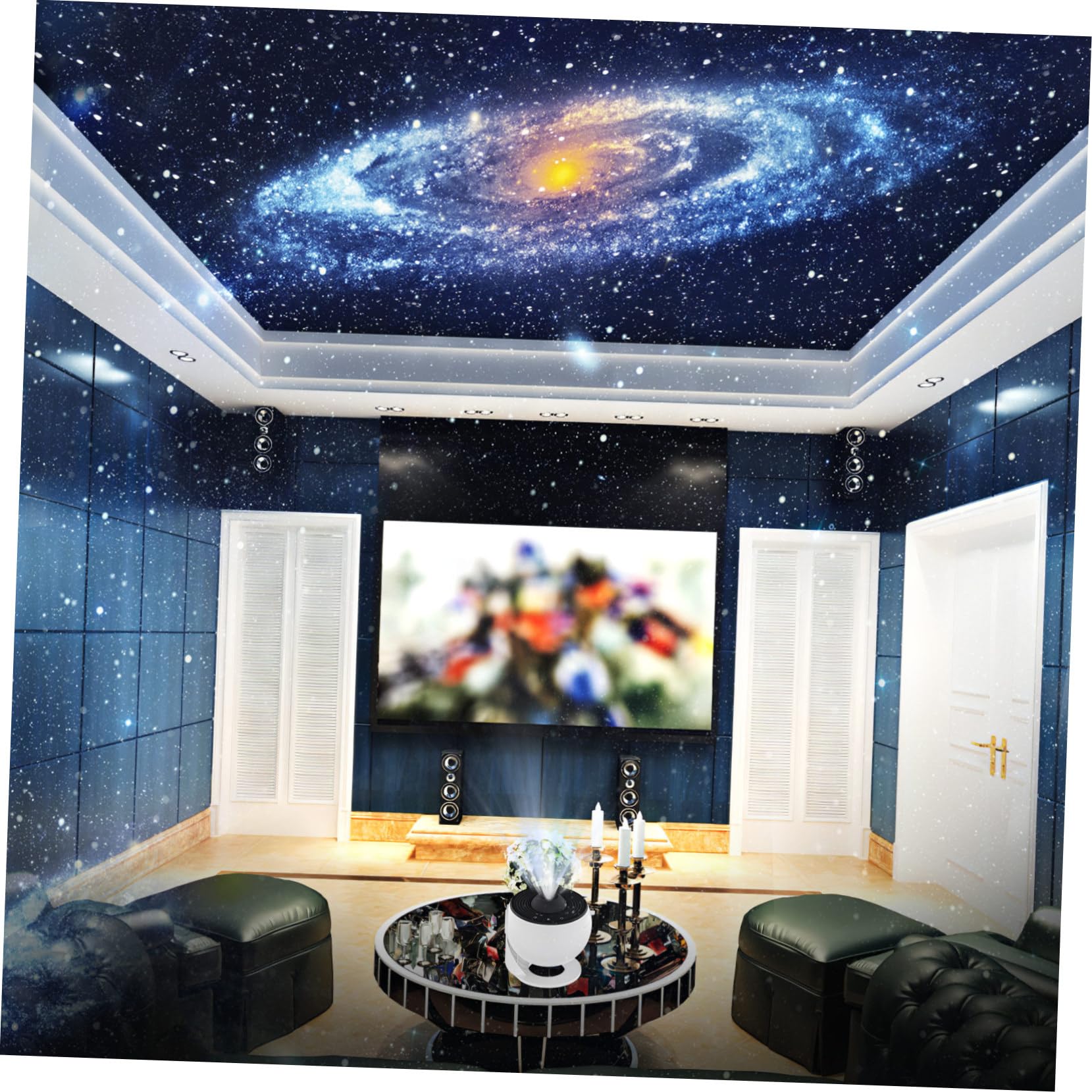EXCEART Veilleuse Projecteur D'étoiles Galaxie, 1 Set Blanc ABS PC