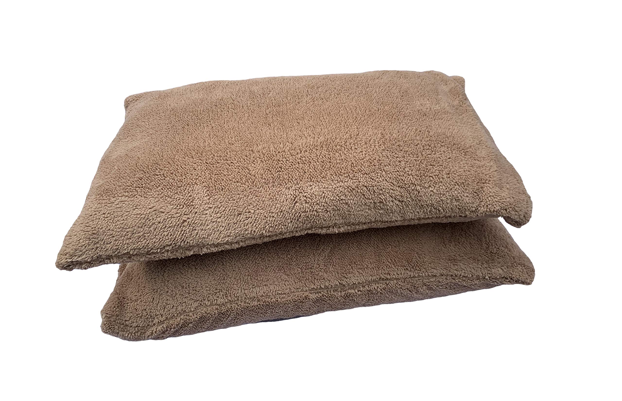 CHILIMILII Soft & Cozy Teddy Fleece/Sharpa Pair of Housewife pillowcases only- Modern bedroom Fleece/Snugly Pillowcases pair 50cm x75cm (Beige/Latte)