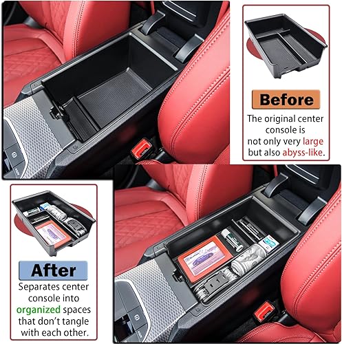 Miniatura 4 de RUNROAD Organizador de consola central compatible con BMW Serie 3 G20/G21 2019-2025 y 4 Series G22/G23/i4 2021-2025, bandeja de consola de