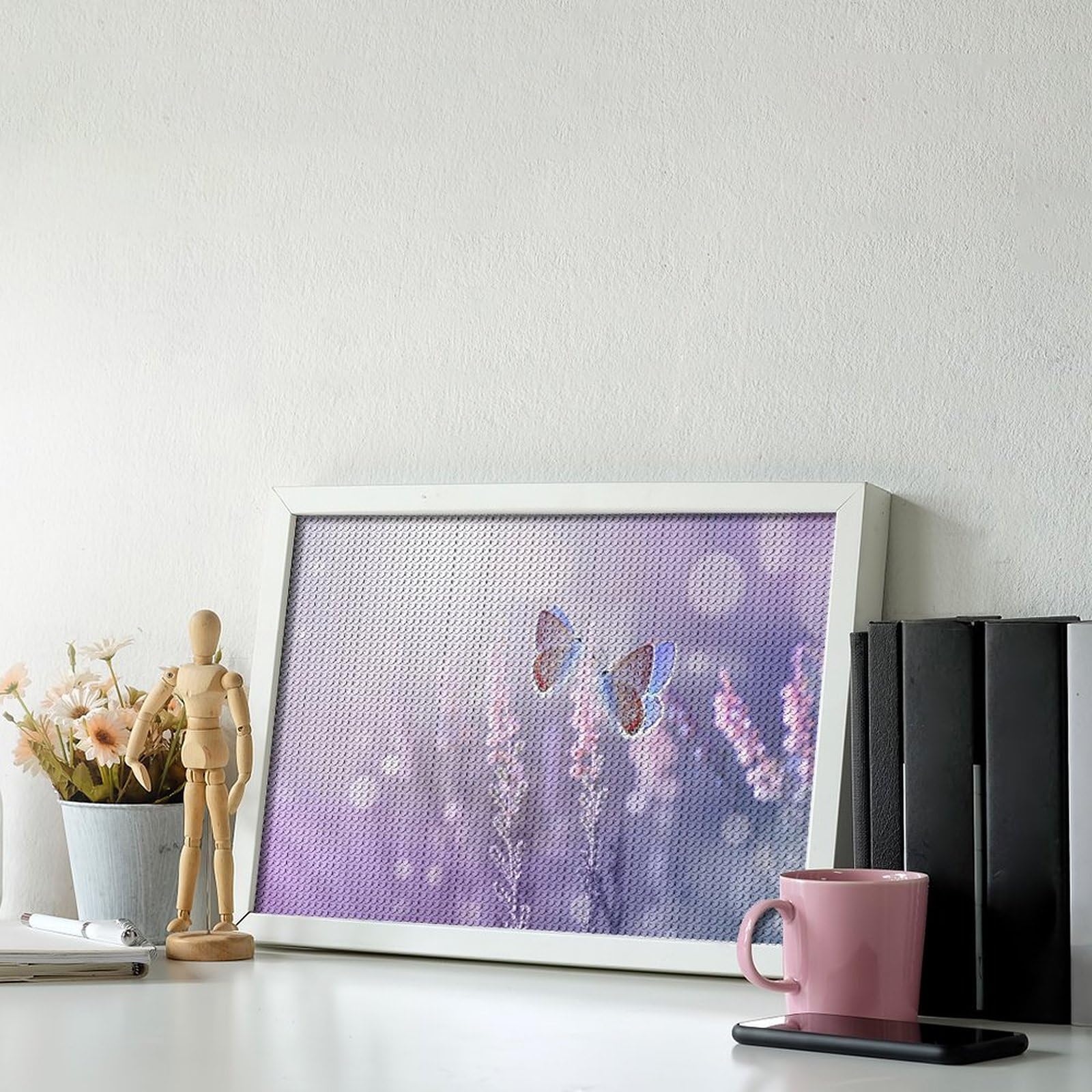 Amazon.co.jp: ダイヤモンドアート 蝶 ラベンダー 紫 ハレーション  