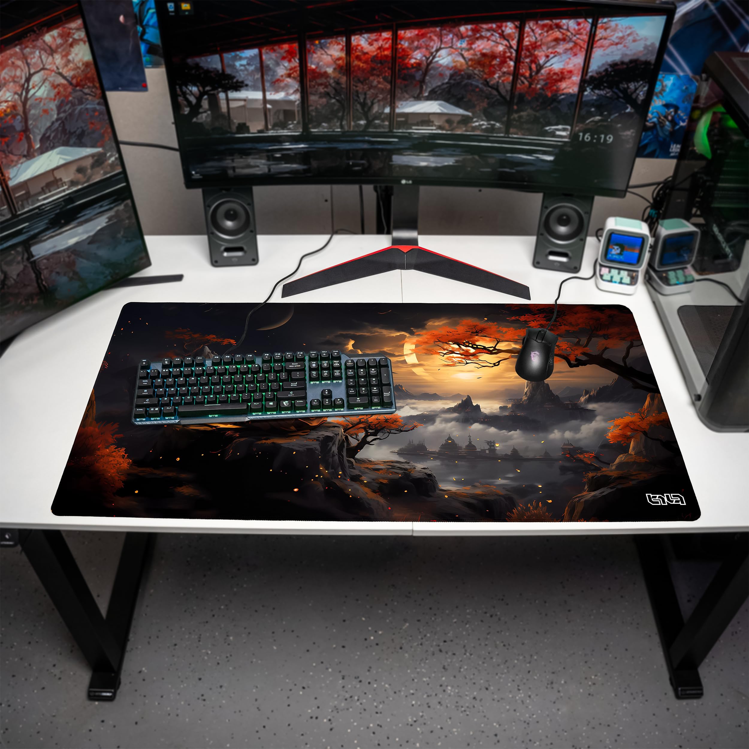 Tilt Tappetino Mouse XXL 100x50 cm | Antiscivolo Sottomano Scrivania | Impermeabile Tappetino Mouse Gaming | Accessori Scrivania Ufficio e PC | Tappetino Scrivania Grande (Monk's Zen)