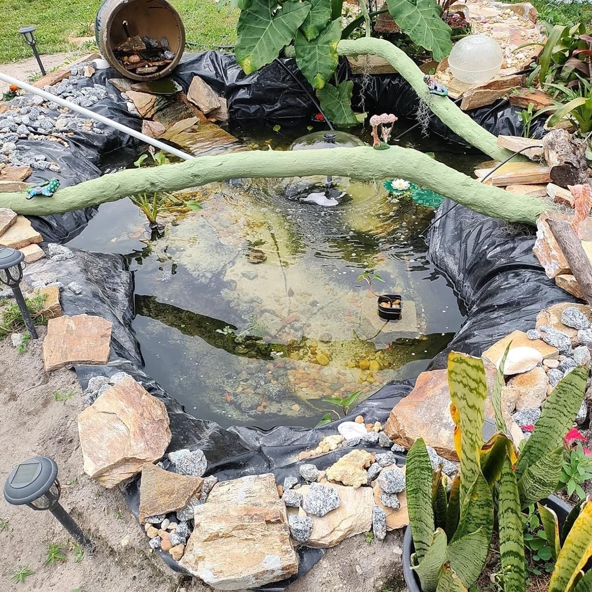 Telo di Rivestimento per laghetto in PVC Nero Ispessito - Membrana paesaggistica Flessibile e Pieghevole Adatta per fontane, laghetti per Koi e aiuole da Giardino - Pieghevole, Resistente, 6