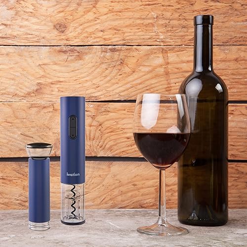 Miniatura 9 de Ivation Juego de regalo de vino todo en uno – Incluye abridor eléctrico de botellas, dispensador aireador, bomba preservadora, 2 tapones de corcho,