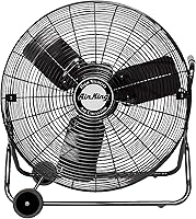 Vista 12 de Ventilador de piso, giratorio, alta velocidad, calidad industrial, Acero, Negro, 12 pulgadas