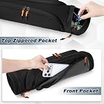 Rexmica Playmat Tube Case Bag Holds 2 Playmat (36 x 61 cm), Dual Gaming Playmat Tube with Dice Pocket Fits for TCG MTG Game mat, Game Play Mat Tube Storage Container Bag with Shoulder Strap