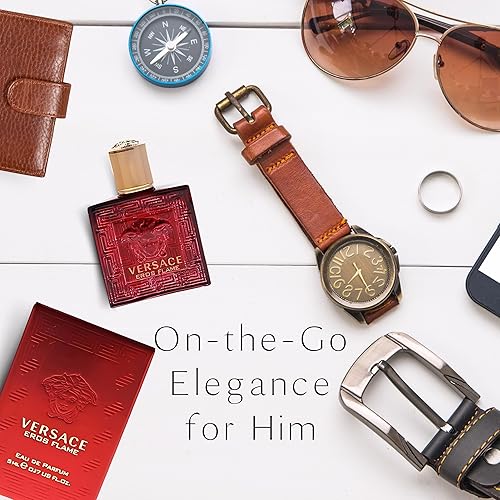 Miniatura 7 de Versace Eros Flame Perfume para Hombre Mini EDP Splash 0.17 Onzas