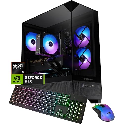 iBUYPOWER Element SE Gaming PC Desktop Computer AMD Ryzen 5 8400F CPU, NVIDIA GeForce RTX 3050 6GB GPU, 16GB DDR5 RAM, 1TB NVMe SSD, Windows 11 Home, Gamer Keyboard and Mouse - ESA5N3501