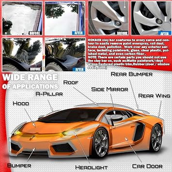 Clay Bar Car Detailing Clay - ClayBars Magic Clay Bar Kit, Premium 4Block x100g Mild Grade Auto Clay Bar with Washing and Adsorption Capacity for Glass, Vehicles and Much More Cleaning, Towel Included
