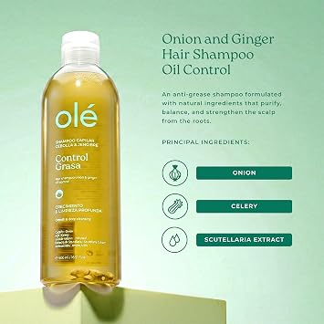 OLE Shampoo antigrasa cebolla & jengibre.