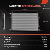Vista 2 de A-Premium Conjunto de radiador de refrigerante del motor sin enfriador de aceite compatible con Volkswagen Jetta 2009-2014, Passat 2006-2009