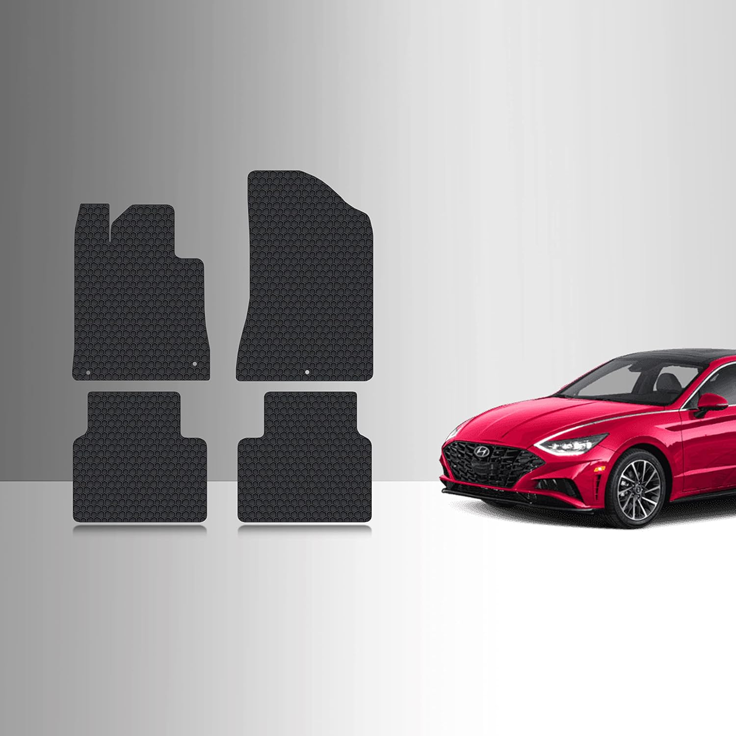 TOUGHPRO Floor Mats Accessories Set (Front Row + 2nd Row) for Hyundai Sonata All Weather Heavy Duty (Made in USA) Black Rubber 2020 2021 2022 2023 2024 2025 2026