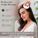 Now Organic Brand Premium Eco Wheat Straw Scalp Massager Comb | Soft Silicone Bristles | Stress-Relieving, Anti-Dandruff, Best Hair Care Tool (Beige) gallery image