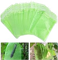 Vista 9 de 100 bolsas de protección de frutas verdes de 6 x 8 pulgadas, bolsas de malla para frutas con cordón, bolsa de malla para proteger las plantas