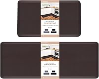 Vista 9 de HappyTrends 2 tapetes de cocina acolchados antifatiga, resistentes y ergonómicos de espuma de pie, impermeables, antideslizantes, para el hogar