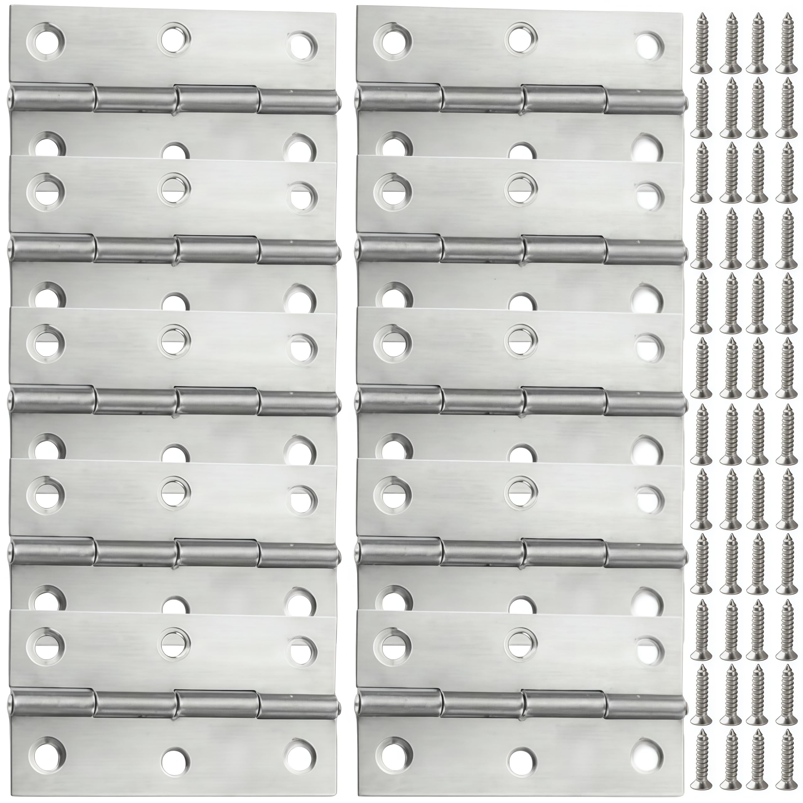 Vbnexyr Regular Door Hinges 10 Pack Of 304 Stainless Steel Mini Folding Hinges For Cabinet Doors Windows And Boxes 2.6 X 1.46 Inches