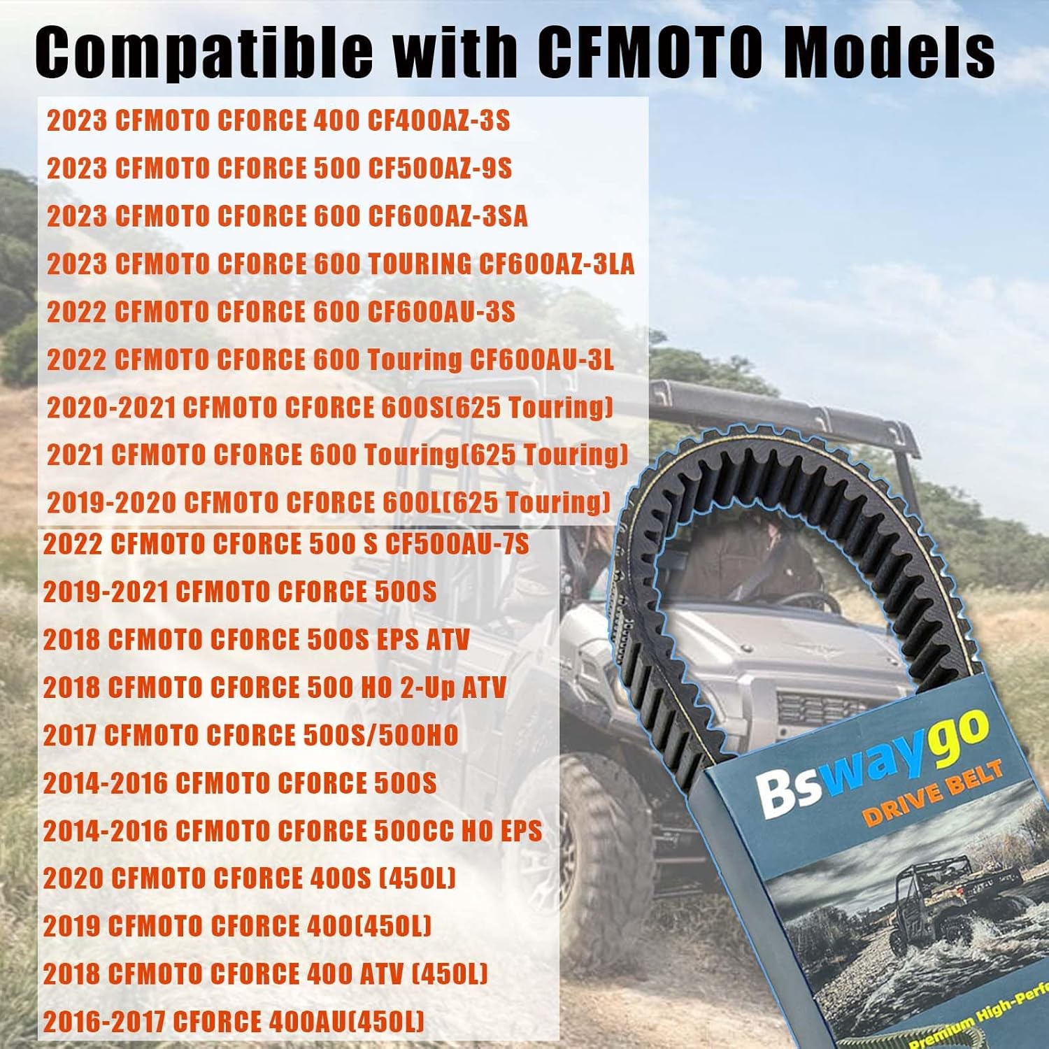 CVT Drive Belt Compatible with CFMOTO Uforce 500 600, Zforce 500, z6 2012-2014; CFMOTO Cforce 400 450l 500 600 625 Touring UTV ATV Belt, Replace 0180-055000