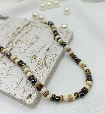 Adjustable Puka Brown Hematite Shell Necklace