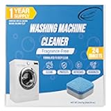 Air Jungles Washing Machine Cleaner Tablets 24 Count, Fragrance Free, Deep Cleaning Laundry Washer Drum and Tub, Compatible with Front and Top Load Washer, 12 Month Supply