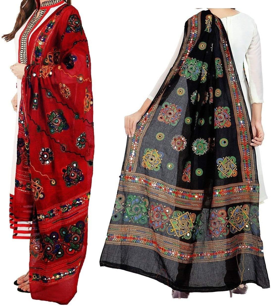 Women's Cotton Dupattas - OM01_Multicolour_Free Size - Pack of 2