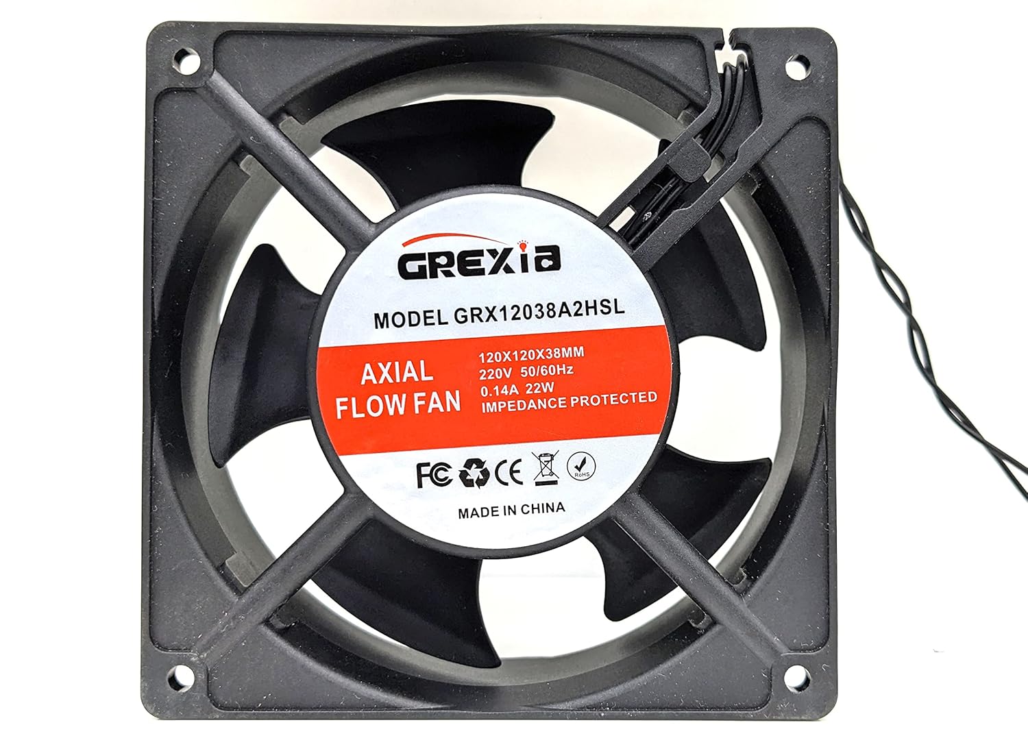 PGSA2Z® GRX12038A2HSL Size 120x120x38mm Ac 220v 0.1a Axial Cooling Fan