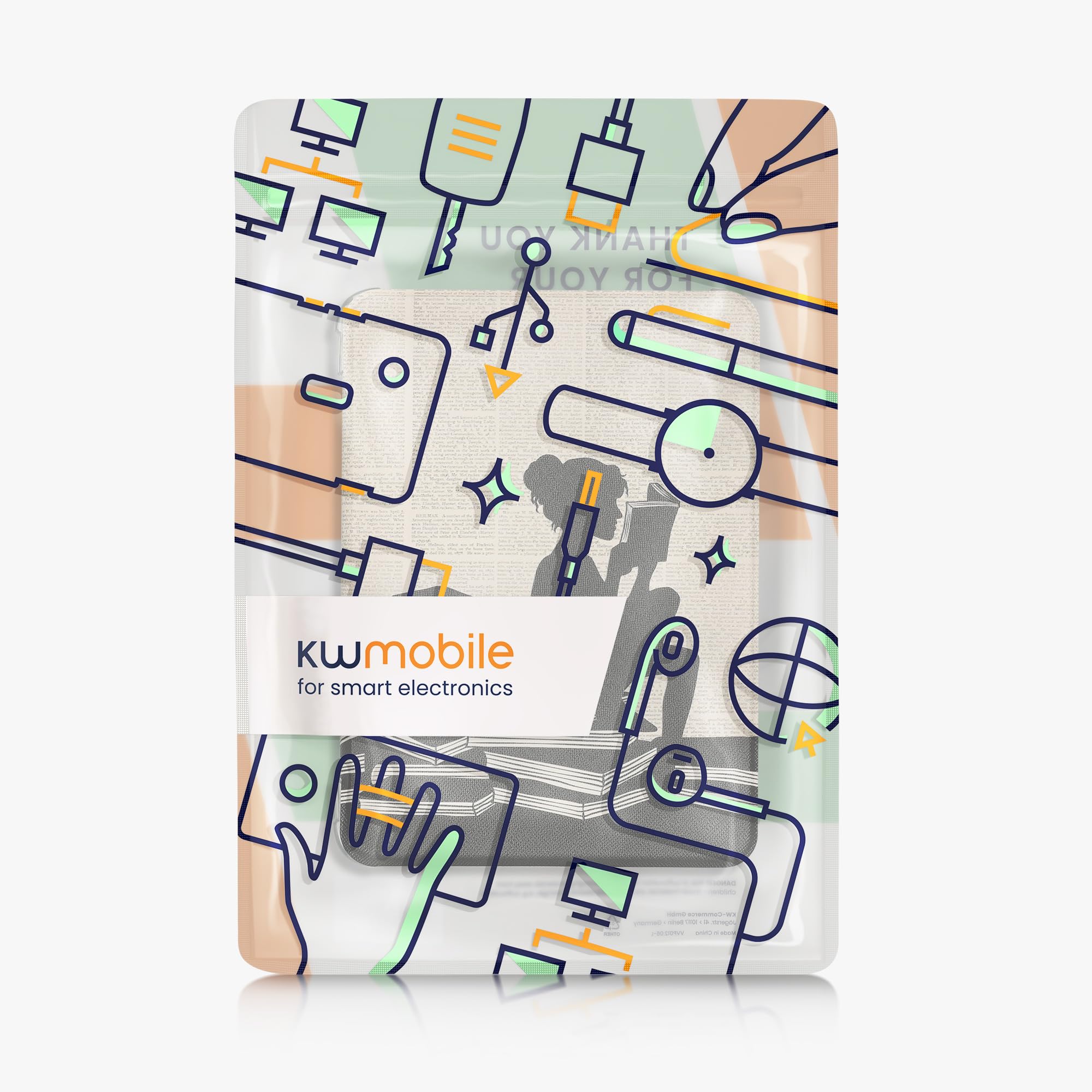 kwmobile Carcasa Compatible con Amazon Kindle Paperwhite (2024)/Colorsoft - Funda Personalizable con Parte Trasera Transparente y Tapa - Case de Cuero Sintético y TPU para E-Book