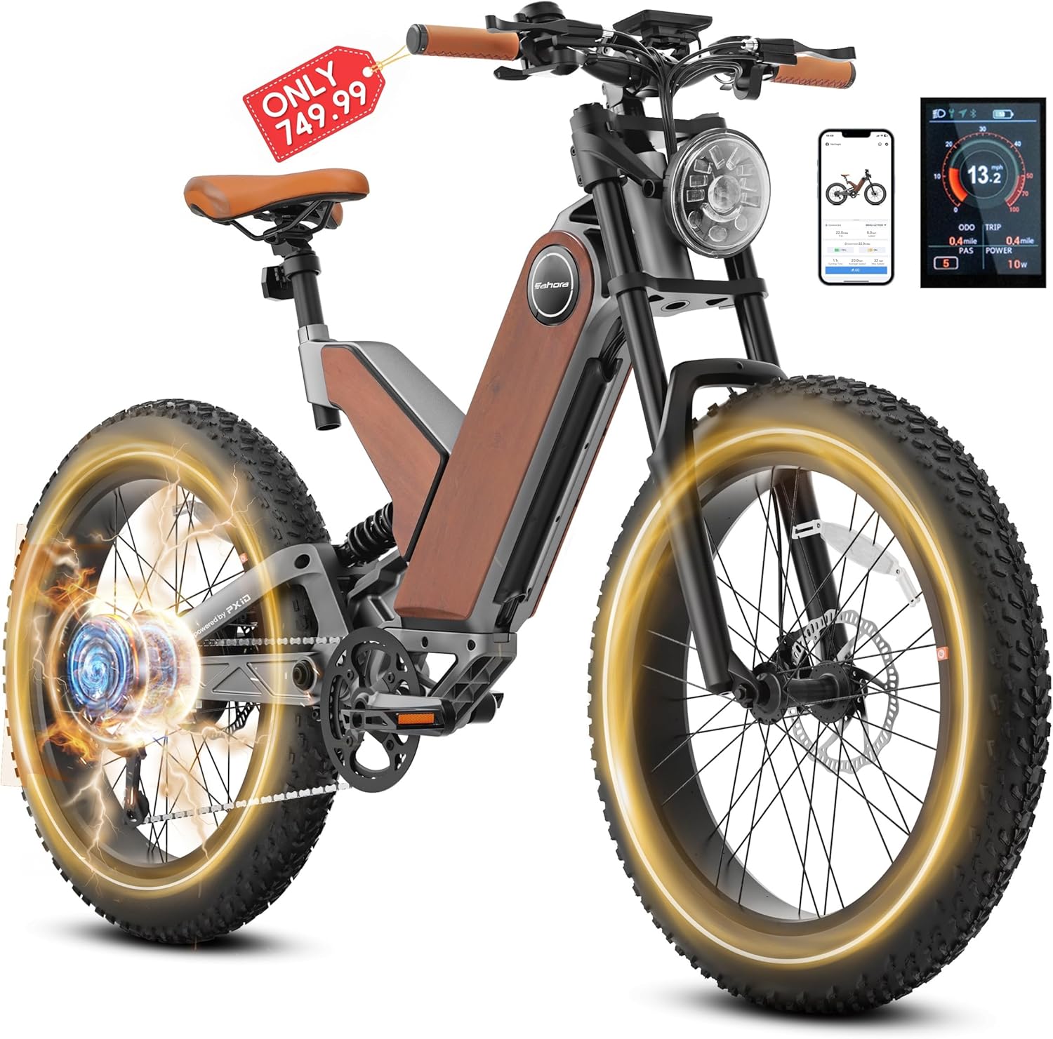 Eahora P5 Plus (Upgraded) Peak 1000W 20Ah Ebike for Adults, 28+mph 80-120Miles Full Suspension Electric Mountain Bike Unibody Magnesium Alloy Frame City Electric Bike for Multiple Scenarios Eahora P5 Plus (Upgraded) Peak 1000W 20Ah Ebike for Adults, 28+mph 80-120Miles Full Suspension Electric Mountain Bike Unibody Magnesium Alloy Frame City Electric Bike for Multiple Scenarios
