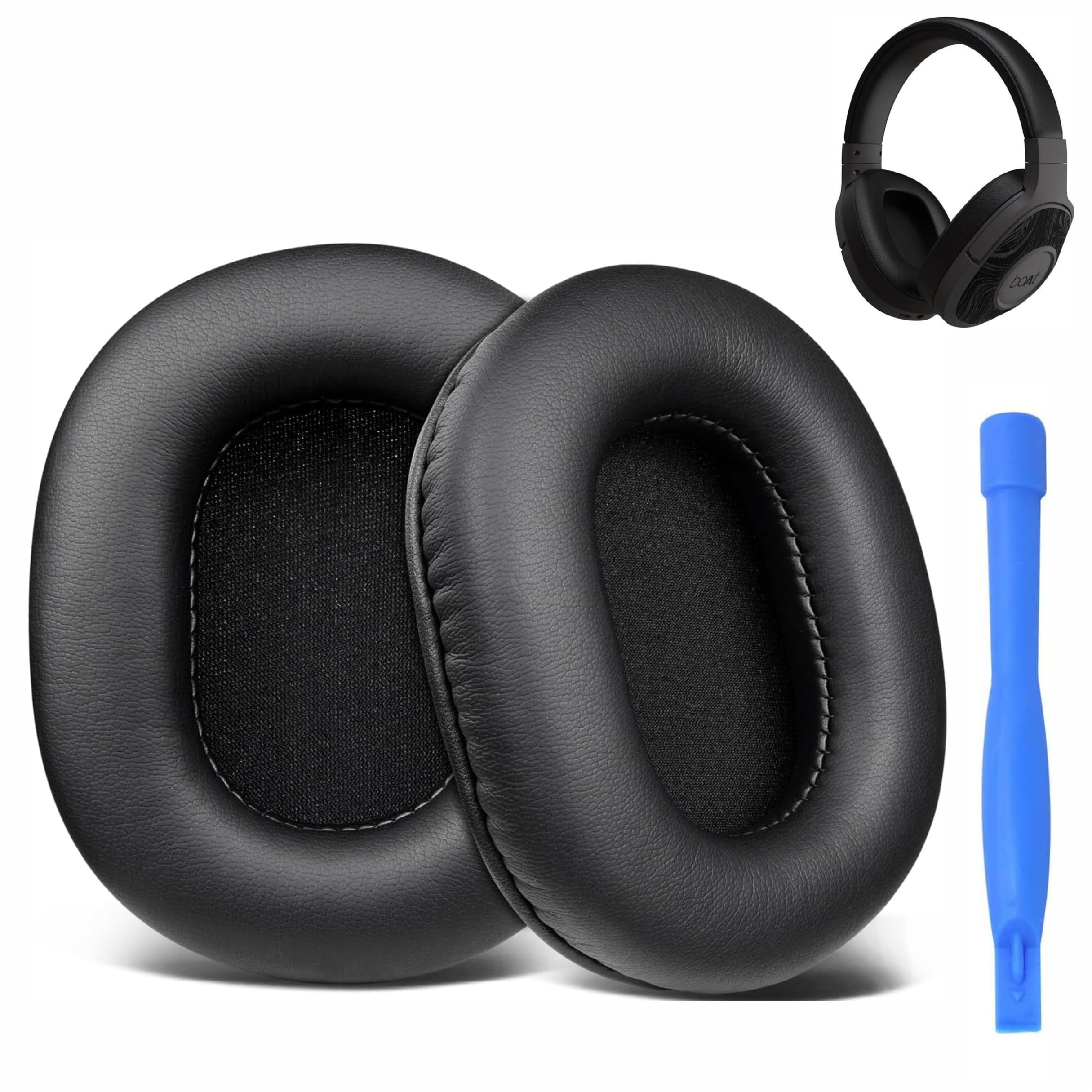 Mayklen Headphone Cushion Pad Compatible with Boat Rockerz 550 & Boat Immortal IM 700/IM1000D/IM 1300 Ear Cushion Replacement Pads Protein Leather, High-Density Memory Foam Earpad Cushions