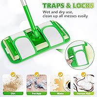 Vista 3 de Almohadillas de microfibra compatibles con trapeador Swiffer, almohadillas húmedas, almohadillas secas, almohadillas húmedas reutilizables