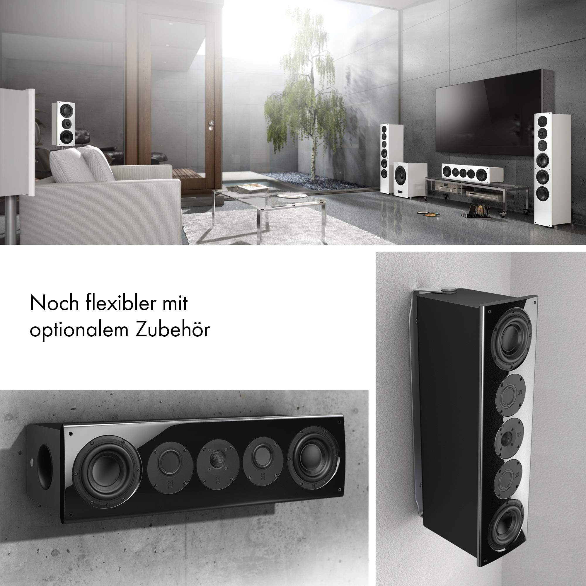 Nubert nuVero 70 | Schwarzer Centerlautsprecher | 1 Stück Kompaktlautsprecher | Lautsprecher für Heimkino & Musikgenuss | Stimmen auf höchstem Niveau | Passive Centerbox 3 Wege Technik Made in Germany