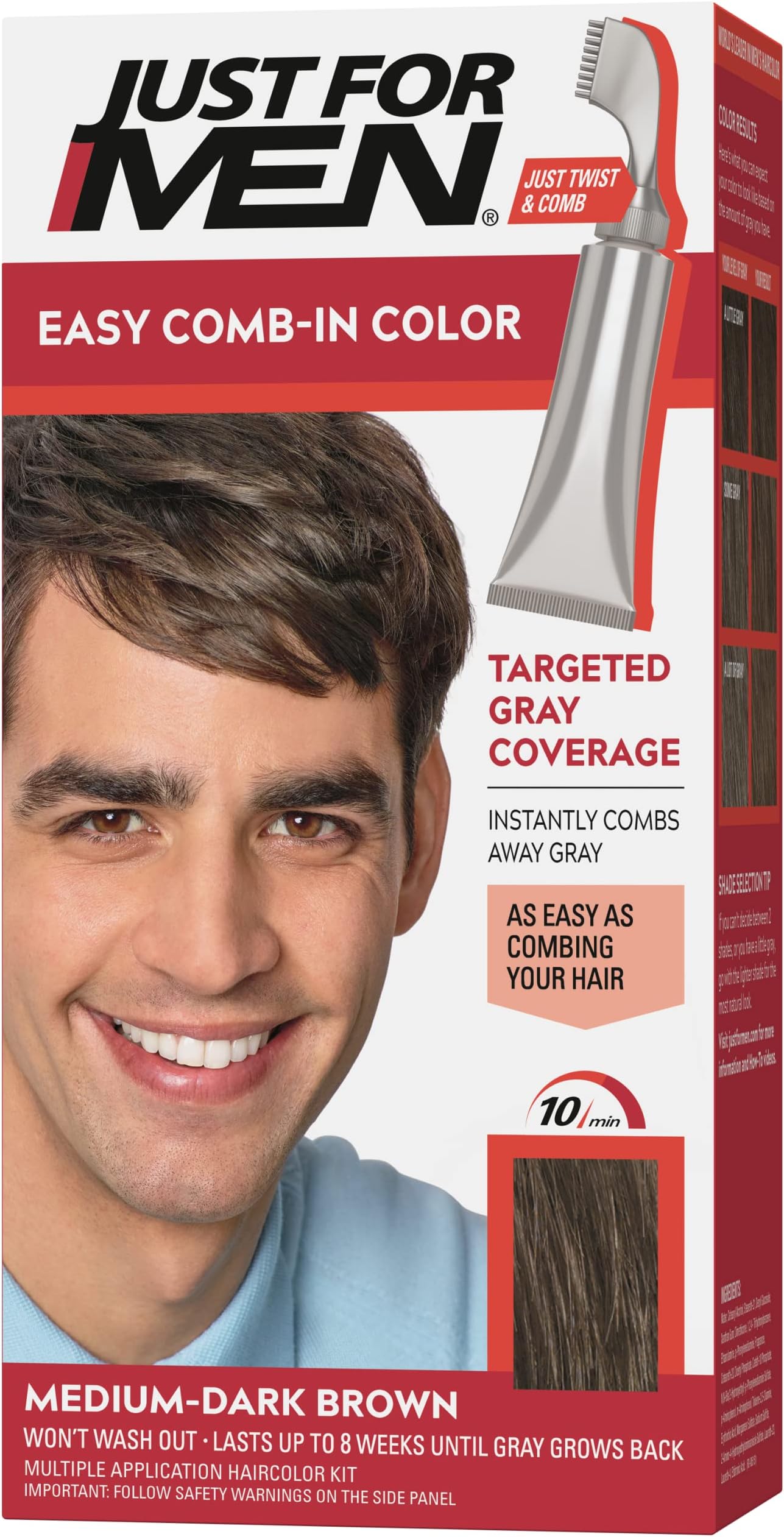 Auto Stop Hair Color Medium-Dark Brown A-40 for Men - 1 Application