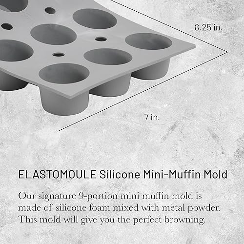 Miniatura 2 de De Buyer ELASTOMOULE Molde de silicona para mini-muffins, crea 9 muffins, fácil de usar y limpiar, apto para lavavajillas