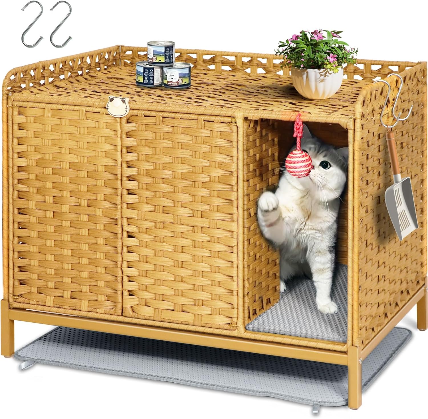 KUREEISE Cat Litter Box Enclosure, Cat Litter Box Enclosure