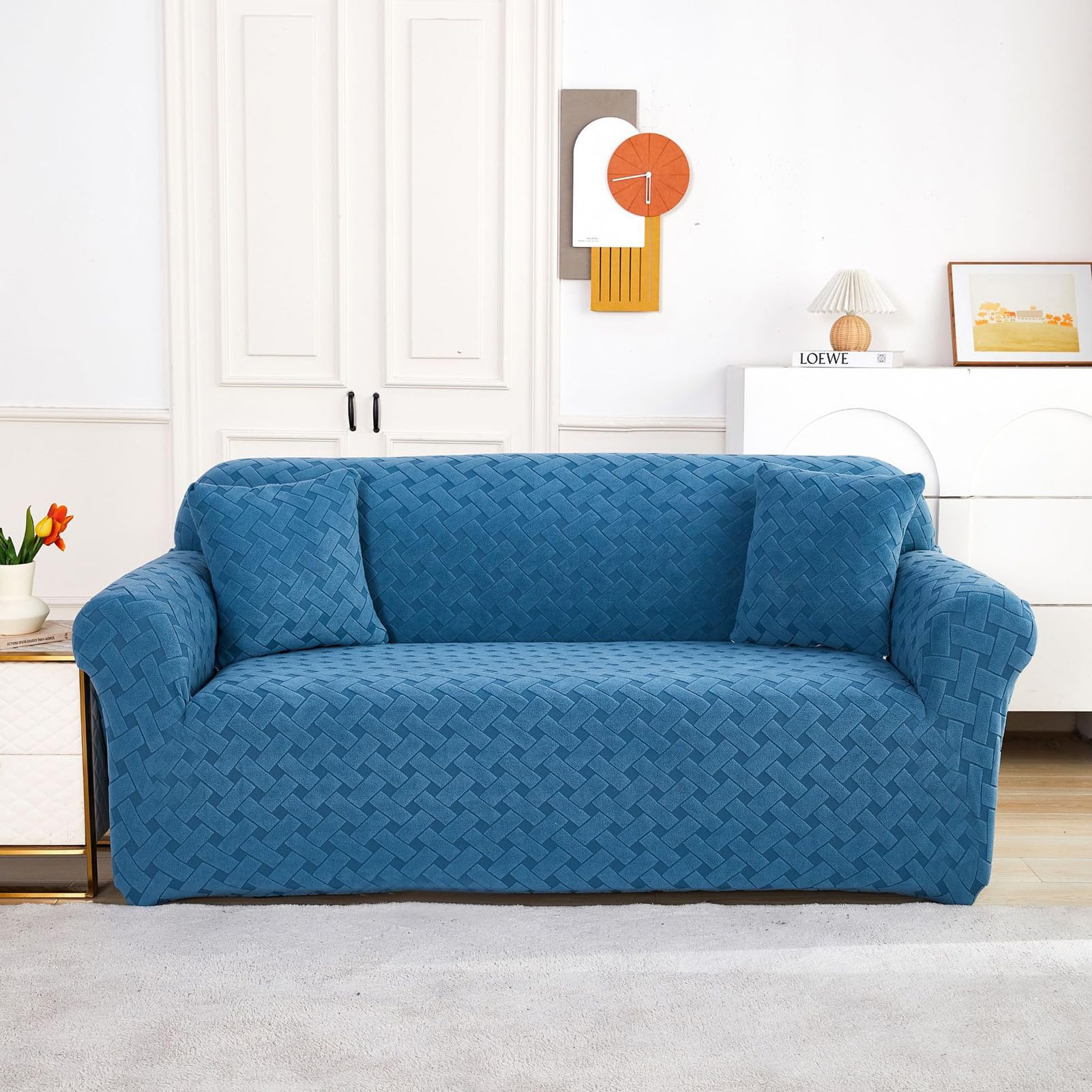 Housse de coussin de canapé en velours anti-glisse contre les griffures de chat