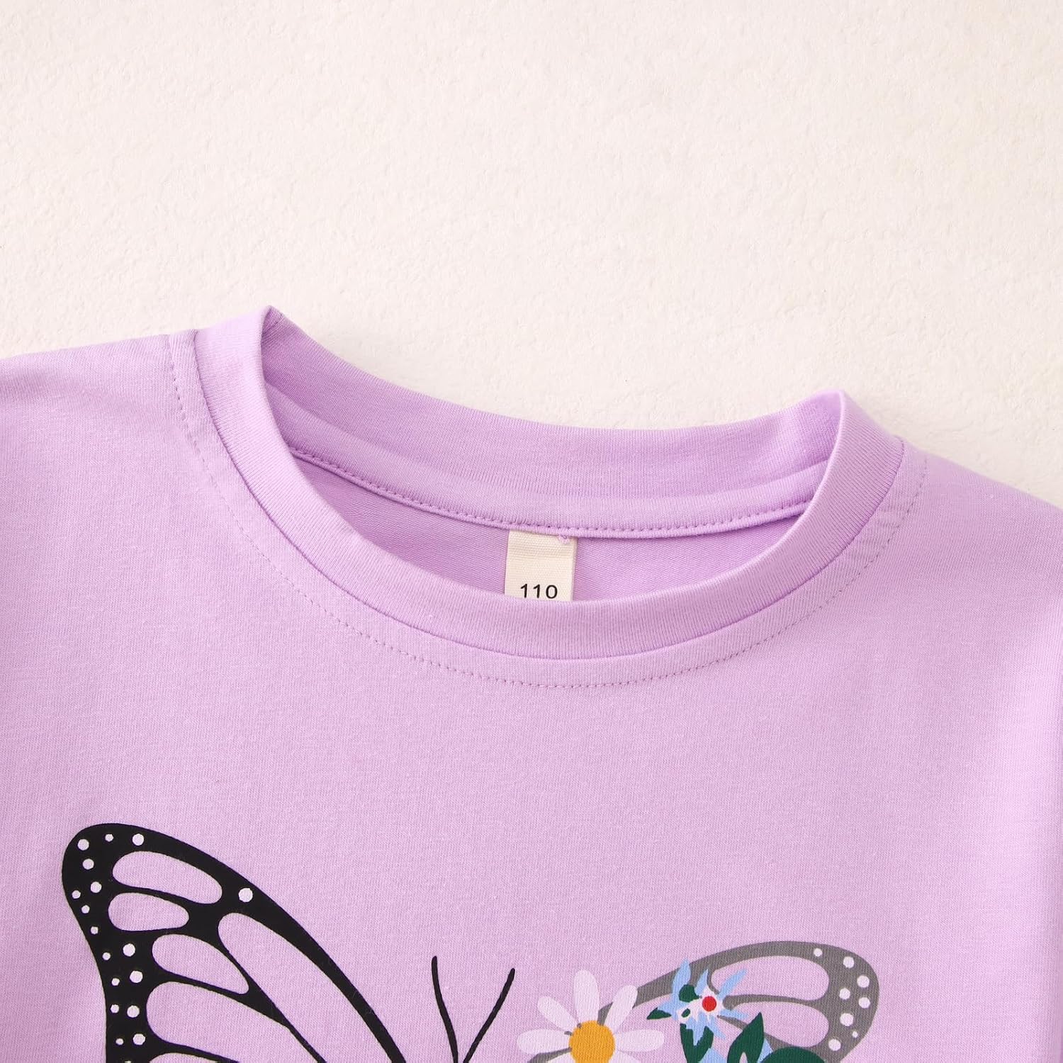 GLIGLITTR Girls Skirt Set Toddler Girl Cute Short Sleeve Butterfly T-Shirt Tops and Skirt 2 Piece Summer Outfit Clothes 1-8Y