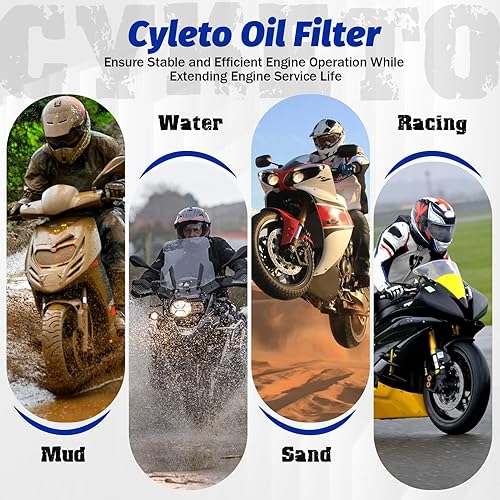 Vista 7 de Cyleto 145 Filtro de aceite para YAMAHA XVS650 XVS 650 V-Star Custom 650 XV250 XV 250 Virago V-star 249 XVS1100 YFM 700 Raptor YFM 600 Grizzly