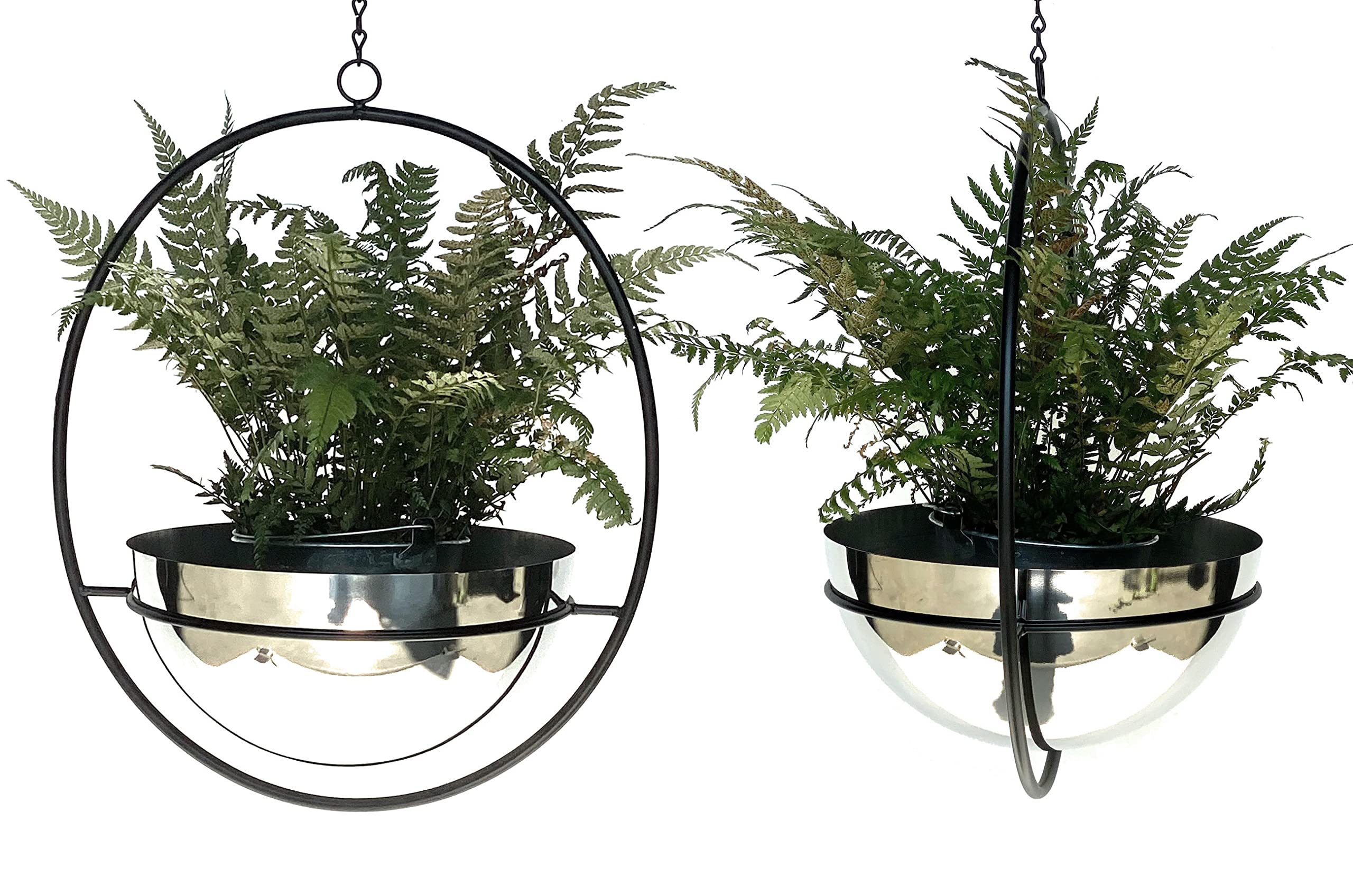 Fioriera Sospesa DanDiBo In Metallo | Set Da 2 Pezzi | Cesto Portapiante Per Interni/Esterni | Stile Shabby Chic Arcobaleno - 4