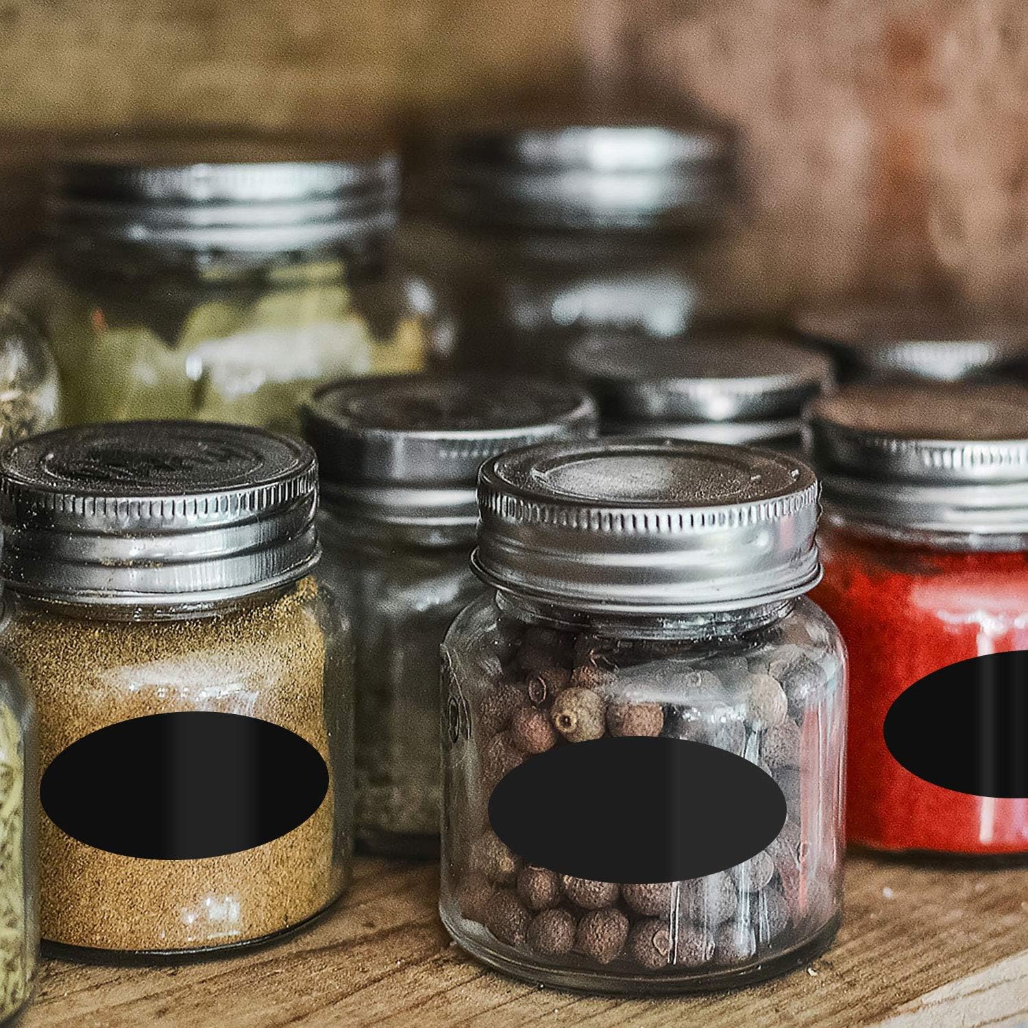 Poxoke Chalkboard Labels, 500pcs 1x2” Reusable Waterproof Removable Label Stickers for Storage Bins,Spice Jars,Food Containers,Mason Jars and Pantry : Everything Else
