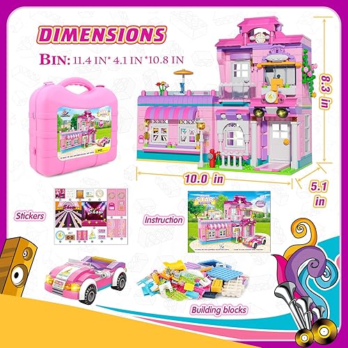 Miniatura 6 de WishaLife Friends Star House - Juego de bloques de construcción de juguete para niñas de 6 a 12 años, juguetes creativos de cumpleaños y Navidad,