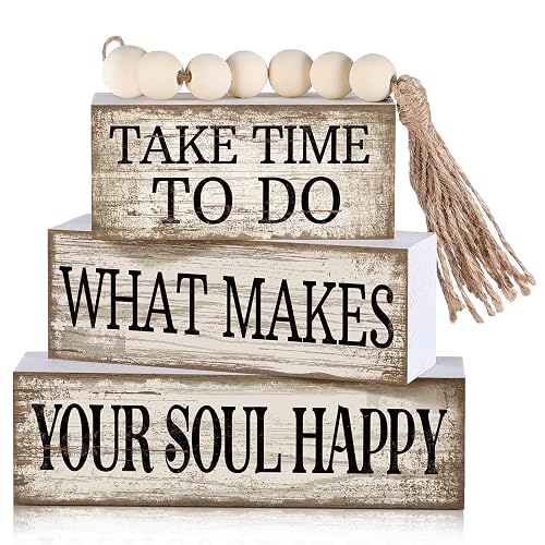 Yuntau 4 Pcs Farmhouse Tabletop Decoration Inspirational Farmhouse Tiered Tray