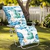 GOZYLA High Back Sun Lounger Replacement Cushion: 170x53 cm Padded Soft Non Slip Ties Outdoor Indoor Use for Reclining Garden Chair Patio Beach Porch Furniture