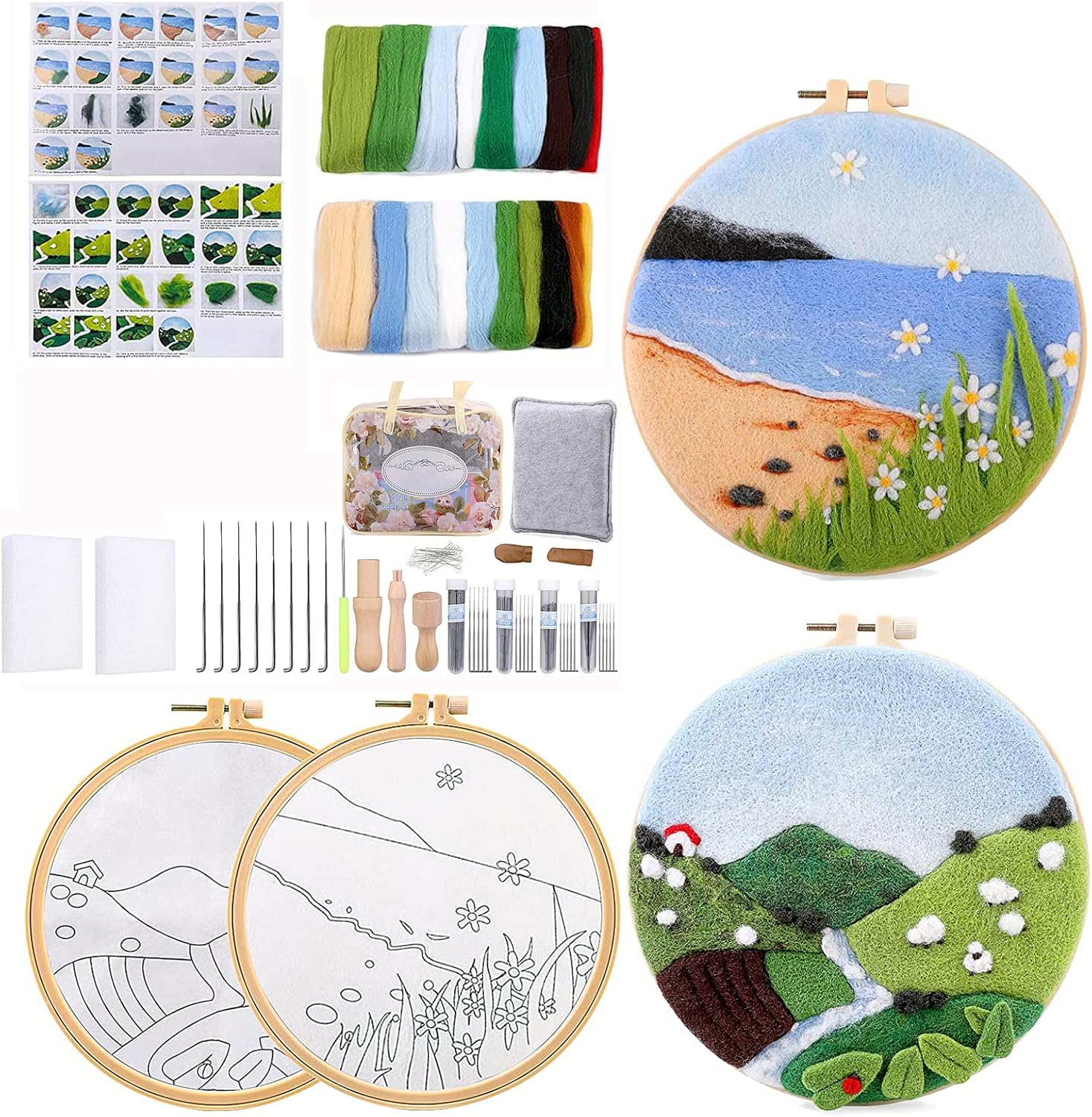 Mayboos Needle Felt Starter Set, 148Pcs Needle Felting Kit