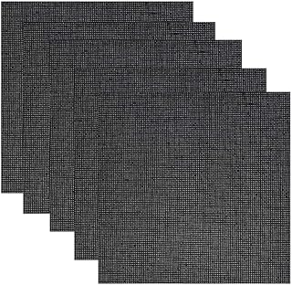 Katech 5 pcs Cross Stitch Cloth 11 Count Classic Embroidery Fabric 11.8 inch (30 cm) Long Square Aida Cloth Needlework Fabric DIY Handwork Crafts Tools (Black)