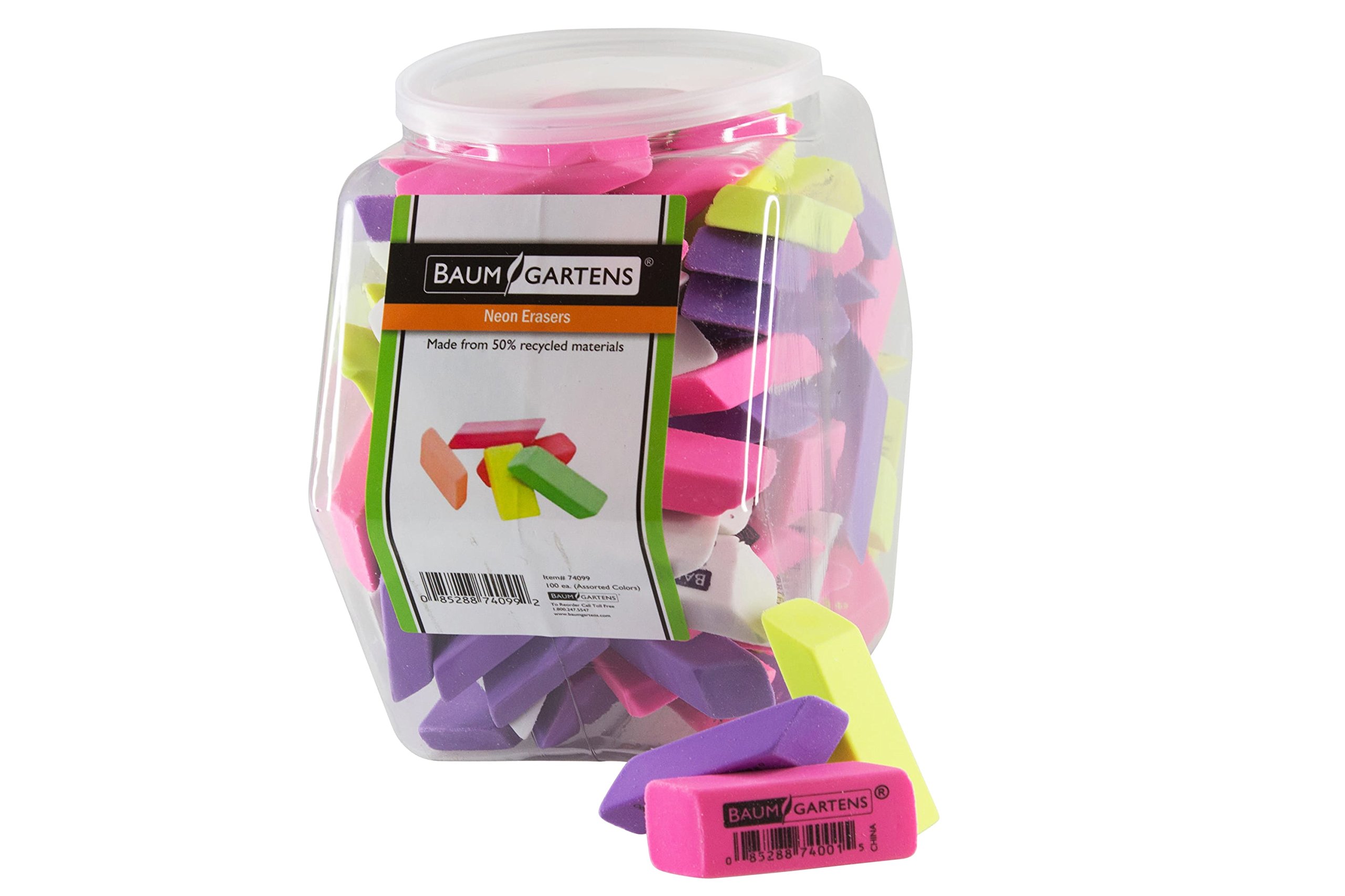 Gumki neonowe, 100 sztuk