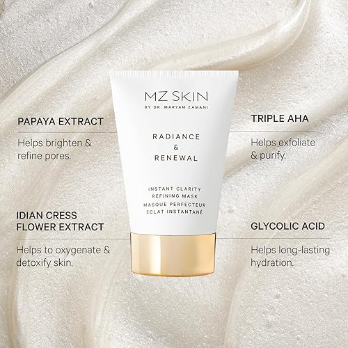 Miniatura 2 de MZ SKIN Máscara Radiance & Renewal de 3.4 onzas líquidas – Complejo de ácido frutal 8.5%, con AHA incluyendo ácido láctico y ácido azelaico, para